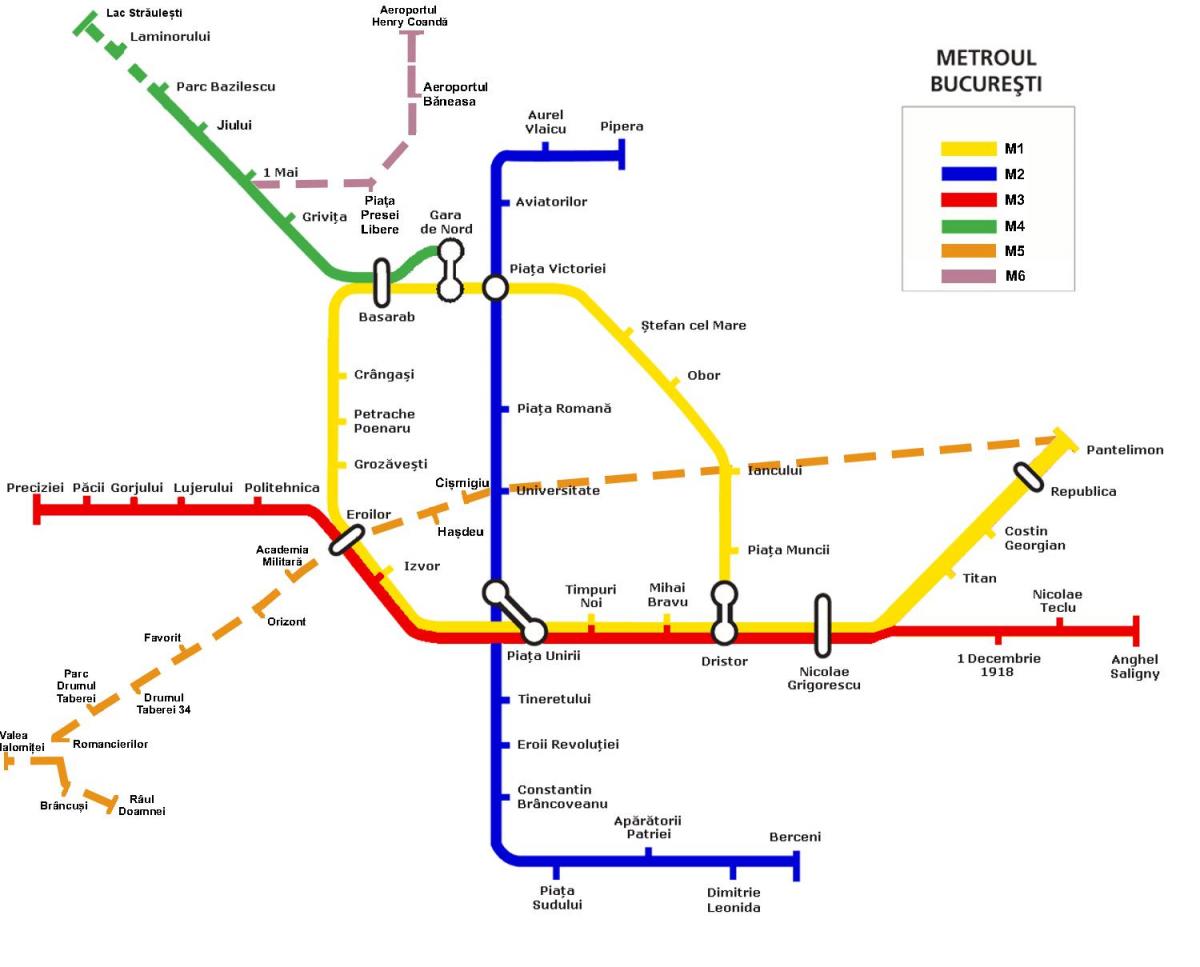 metro map bucharest rumania